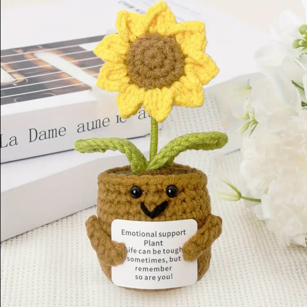 Handcrafted Crochet Emotional Support Sunflower Plant 🌻